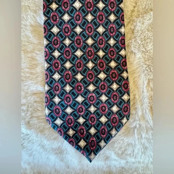 Oscar de la Renta 100% silk Abstract Tie 55.5" long couture vintage collection - Picture 4 of 9